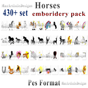 Más de 430 patrones de bordado de caballos Diseños de bordado a máquina
