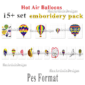 15+ Hot air balloons embroidery patterns Machine embroidery designs