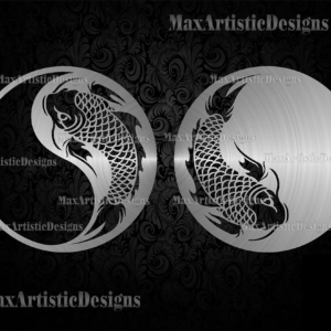 plasma cut fish two layers ying yang koi fish cnc vector dxf cdr files for cnc plasma router laser cut vector