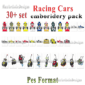 30+ Racing Cars embroidery patterns Machine embroidery designs