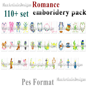 110+ Romance related embroidery patterns Machine embroidery designs