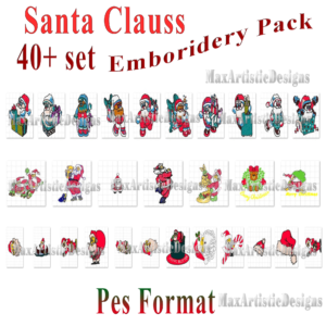 Más de 40 diseños de bordado de Papá Noel Patrones de bordado a máquina