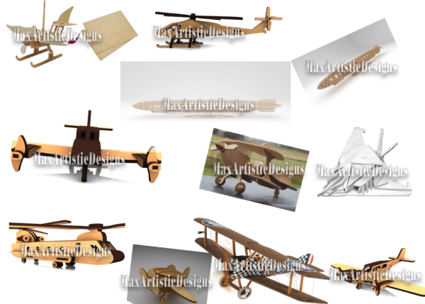45+ laser cut airplanes helicopters aircraft cnc vectors pack dxf cdr cnc 3d files for pantograph cnc router