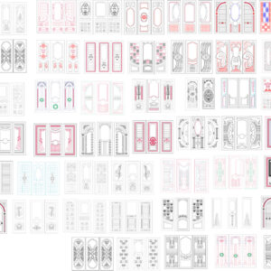 Über 39 "3 Türen in einem" CNC-Panel-Sets, einschließlich DXF- und CDR-Dateien und CNC-Vektoren zum Laserschneiden, digitaler Download
