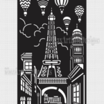 dxf vector paris eiffel tower wall panel dxf cdr ai for plasma router laser cut file tested download