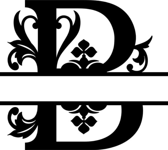 25 + vectores dxf letras de monograma divididas