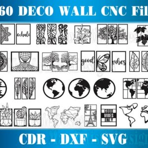 Más de 150 paquetes de decoración para paredes en formatos de archivo dxf-cdr para vector cnc de corte láser de plasma