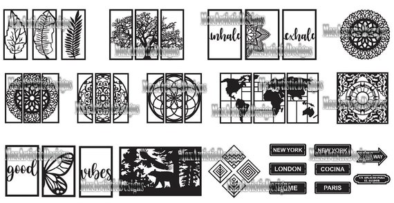 150+ pack decoration for wall in dxf-cdr file formats for plasma laser cut cnc vector