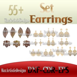 60+ earrings for jewelry cnc vectors pack for laser cut dxf cnc 2d files pantograph cnc router