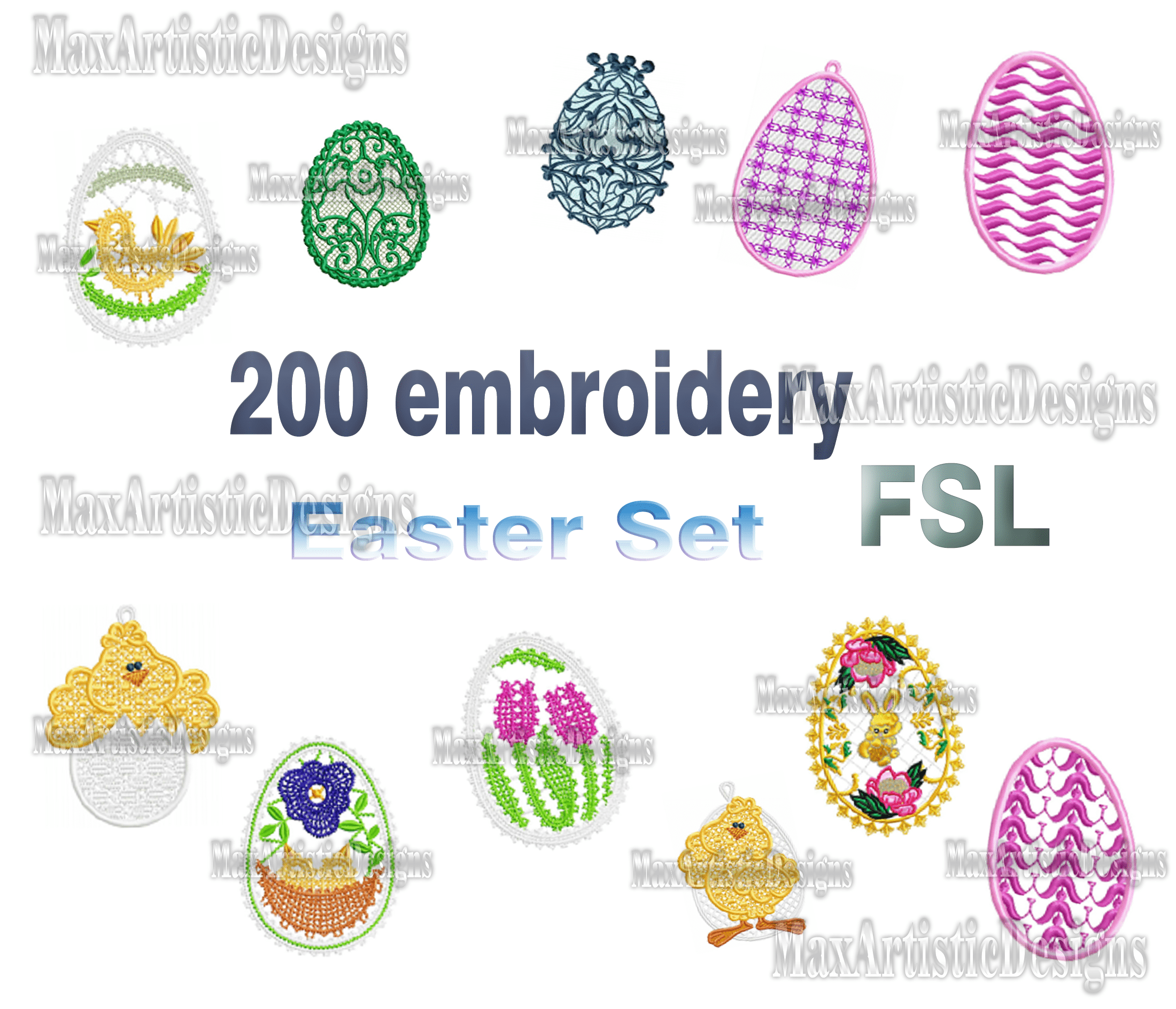 machine embroidery designs – 230+ fsl easter embroidery  pes dst jef formats