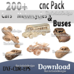 Oltre 190 auto, moto, autobus e veicoli vettori cnc pack in file dxf cdr cnc 3d per router cnc, download digitale router plasma