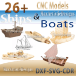 pack of 25+ ships and boats with laser cutting for pantograph cnc router and plasma cutter digital download