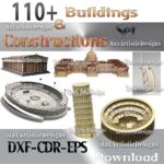 99 edifici, vettori cnc per infrastrutture in formati cdr dxf per il download del router cnc