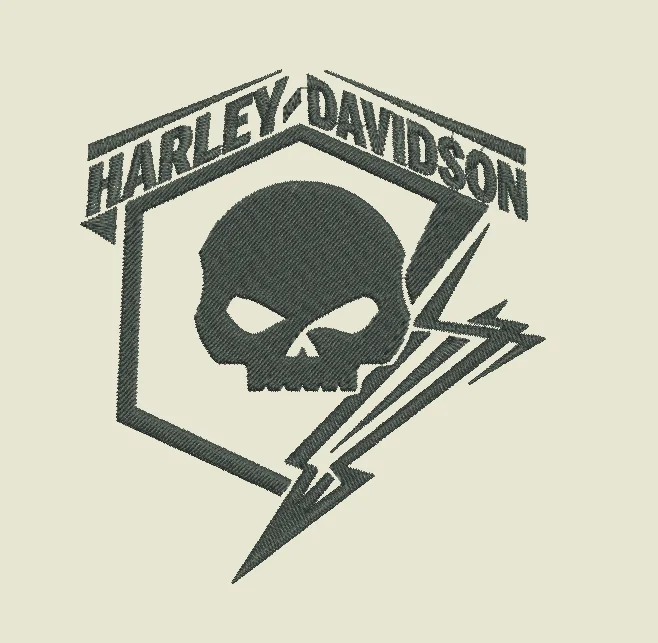 Harley Davidson logo embroidery design in pes hus sew 14 pcs