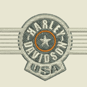 Harley Davidson Logo Stickmuster in Pes Hus Sew 14 Stk