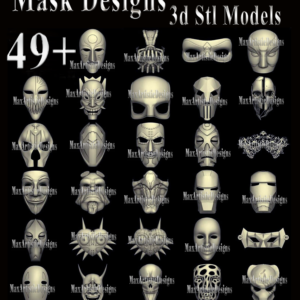 Über 49 3D-STL-Maskenmodelle STL-Relief für CNC-Fräser im STL-Format Artcam Aspire Masks