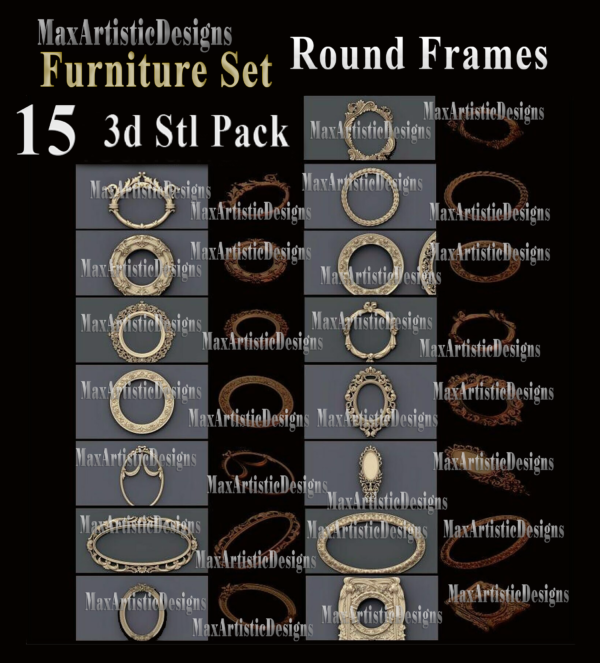 15 stl round frames 3d models for stl relief for cnc stl format frame 3d relief