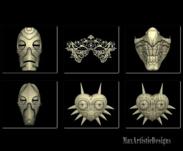 over 50 3d stl "mask models" stl relief for artcam, aspire, cnc routers digital download
