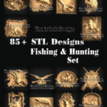 85+ 3D STL Models FISHING and HUNTING COLLECTION for CNC Router Engraving Carving In STL Format Digital Files