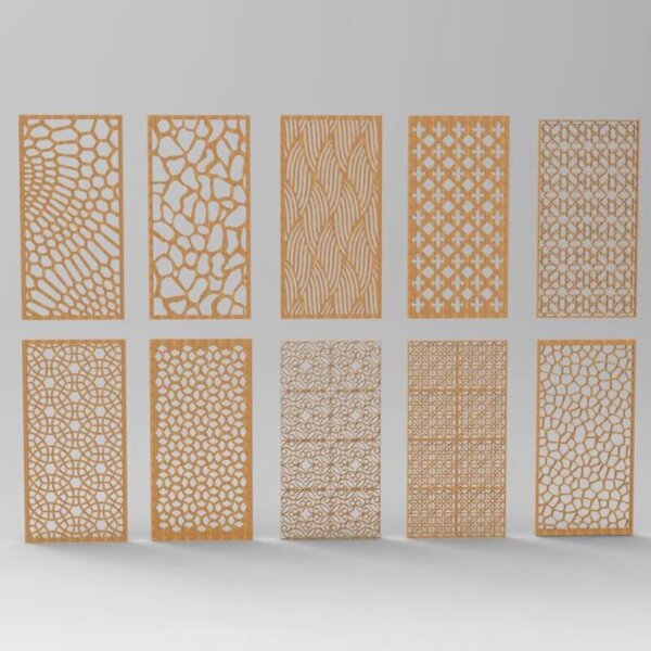 10 pcs panels partition 3d model relief for cnc in stl file format hollow out carving door and window partition 3d printing digital download