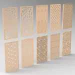 10 piezas de paneles de partición modelo 3d en relieve para cnc en formato de archivo stl hueco tallado puerta y partición de ventana impresión 3d descarga digital