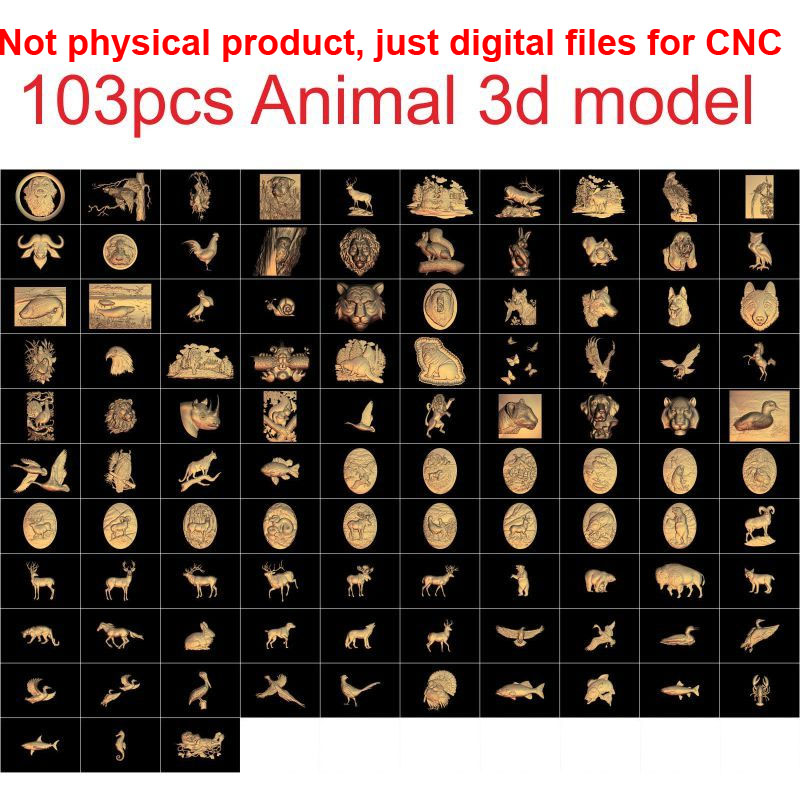 103 pieces animal 3d model stl relief for cnc carving relief artcam vectric aspire.jpg