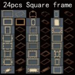 24pcs set cadre carré 3d modèle stl relief pour cnc format stl cadre 3d relief model.jpg