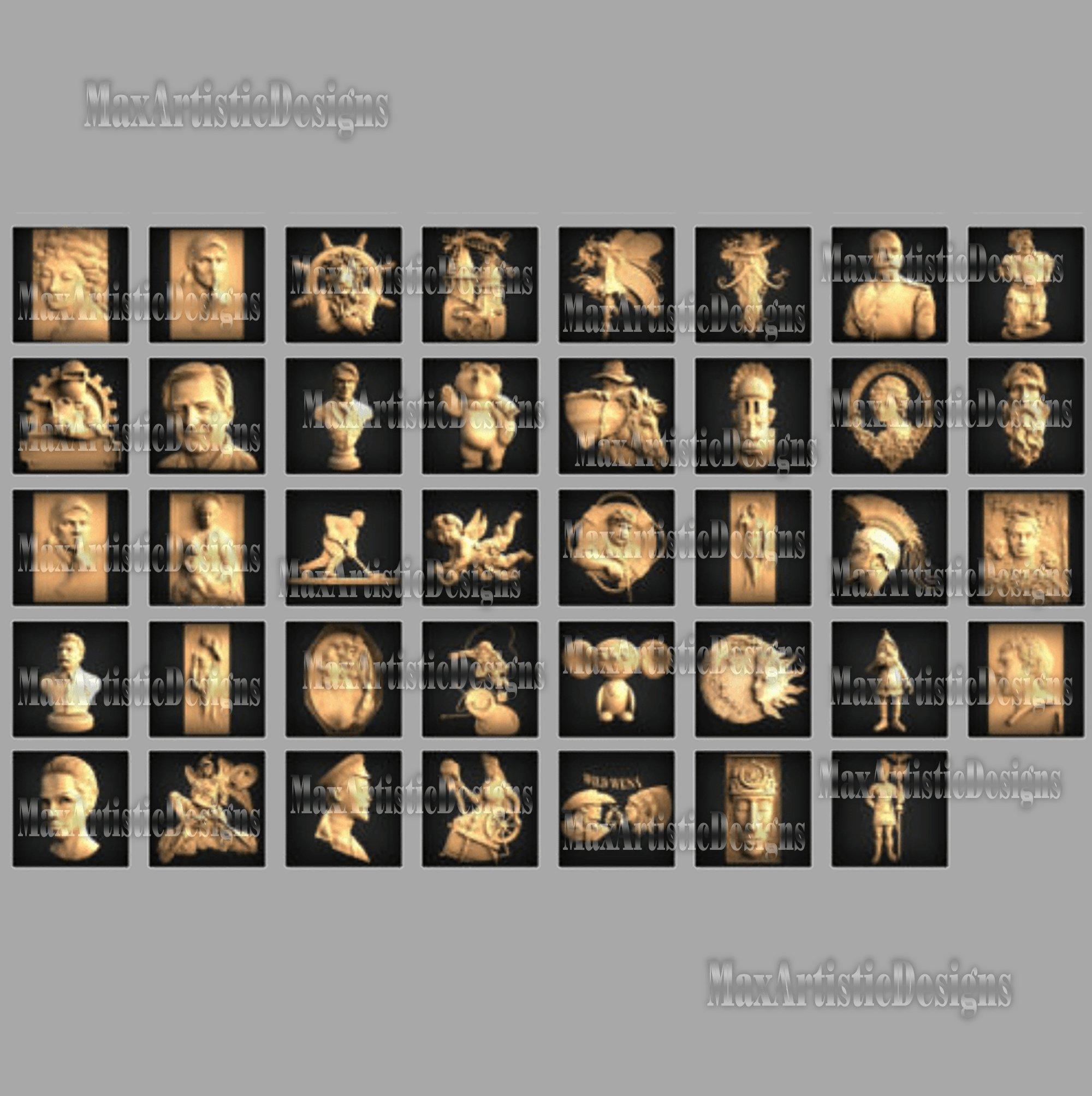 141 caras de modelos 3d stl, máscaras, personajes antiguos, archivos tallados en bajorrelieve para descarga de enrutador cnc