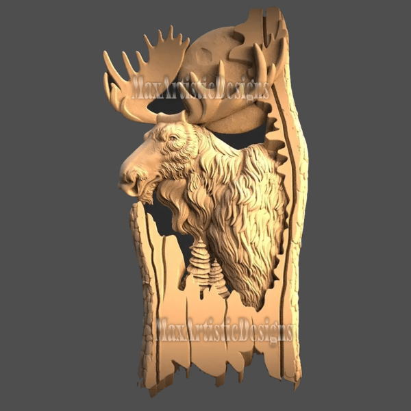 6 uds animales del bosque modelo 3d STL para enrutador CNC impresora 3D Wolf-Bear-Bison-Deer modelo 3d alivio formato STL Artcam Aspire