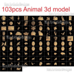 103+ pezzi modelli animali 3d stl per intaglio in rilievo su macchine cnc artcam, download digitale vectric