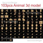 Más de 103 piezas de modelos de animales 3d stl para tallado en relieve en máquinas cnc artcam, descarga digital vectric