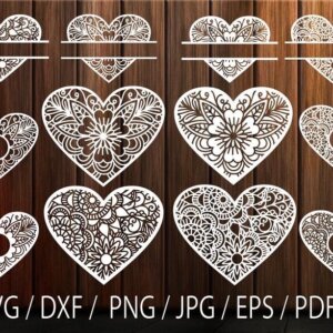 Más de 10 vectores Heart cnc para Plasma Cnc Laser Cut en formato SVG DXF EPS