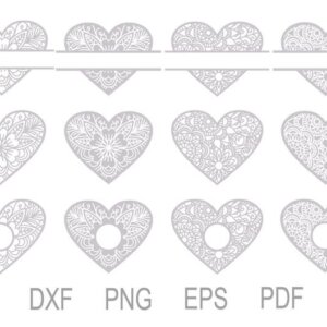 Über 10 Herz-CNC-Vektoren für Plasma-CNC-Laserschnitt im SVG-DXF-EPS-Format digitaler Download
