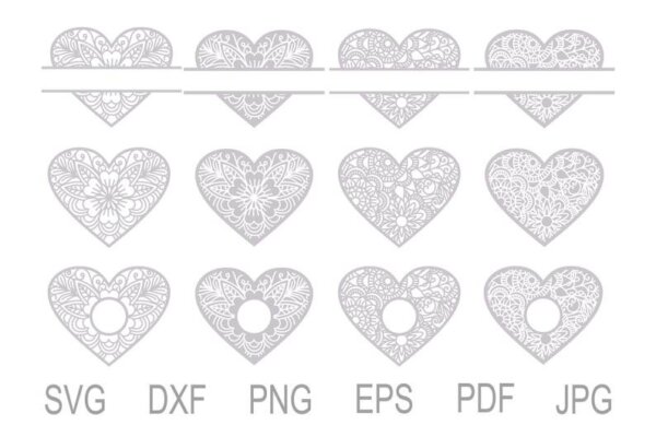10+ heart cnc vectors for plasma cnc laser cut in svg dxf eps format digital download