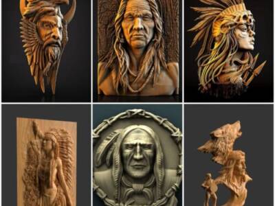 17 american Indians 3d models set stl files for CNC engraver, 3d cnc machines - Digital Download