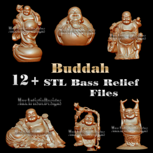 15 buddha 3d models in stl format for 3d printing/stl relief sitting standing maitreya buddha digital download