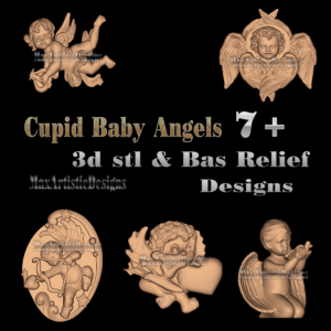 8+ Engel Baby Cupid 3d stl Modell Love Cupid 3d stl Reliefschnitzmodell für CNC-Router digitaler Download