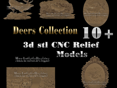 12+ deer 3d stl panels bas relief models for cnc router 3d stl printers digital download