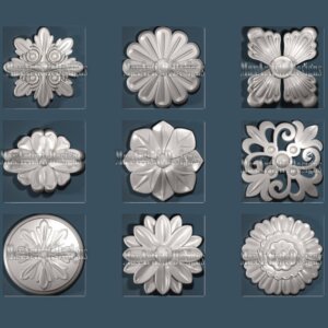 21 modèles ronds de fleurs stl 3d fichiers 3d stl pour routeurs cnc bas-relief à bois