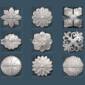 21 modèles ronds de fleurs stl 3d fichiers 3d stl pour routeurs cnc bas-relief à bois