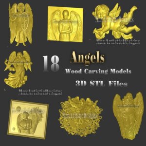 18 archivos 3d stl angel religion para grabar tallar en máquina enrutadora cnc