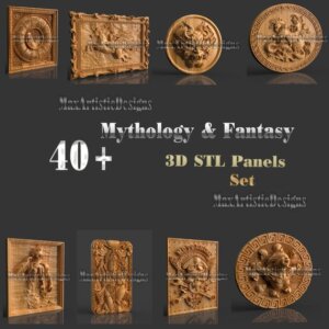 42 mystical/Mythology 3d Panels for cnc routers basrelief woodworking