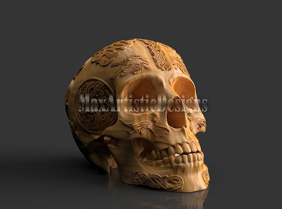 2 skulls viking/Ancient dead human anatomy 3d stl files for 3d printer machines
