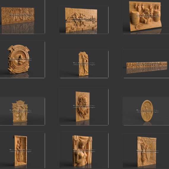 54 panneaux de diversité humaine stl 3d civilisations/historiques pour la gravure de bas-relief de routeur cnc