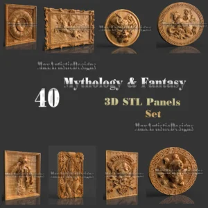 42 mystical/mythology 3d panels for cnc routers basrelief woodworking download