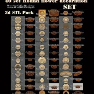 35+ Roses decor set 3d STL files for cnc cavring routers - Download