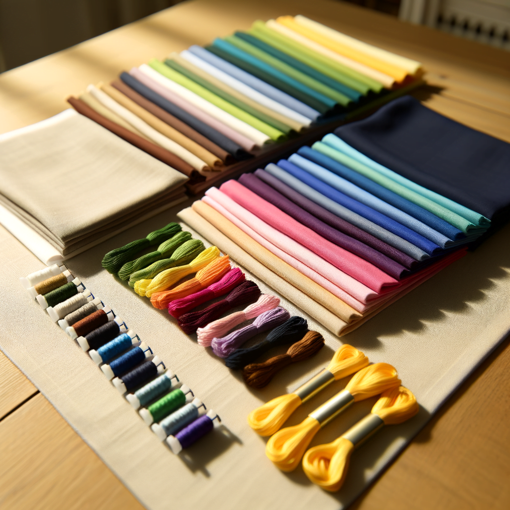 Combinar colores de tela e hilo para bordar